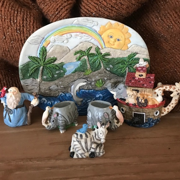Rare Vintage 1970’s Miniature Noah’s Ark Tea Set - Picture 12 of 13